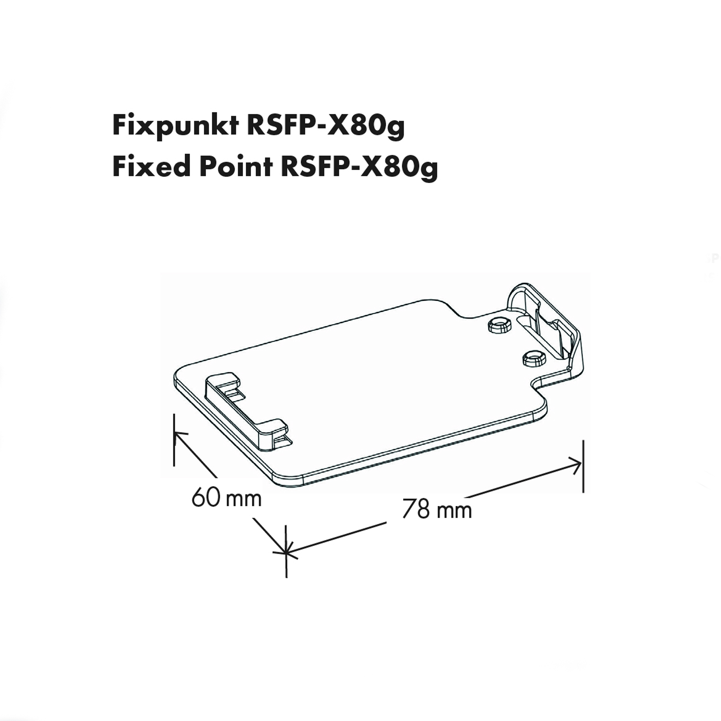 Mini-Prisma-Adapterplatte RSFP-X80g Grau von Rothbucher Systeme