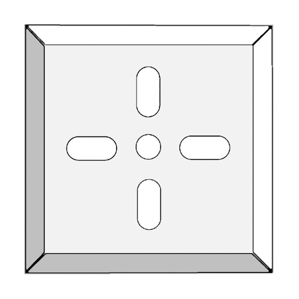 Rohrmarken,feste Sp., weiß, Strichkreuz, Schaft-Ø: 33 - Kopfgr. 100x100x90 mm, Länge 400 mm