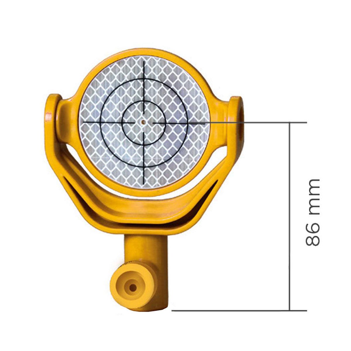 Mini-Reflektor mit Zielkreuz für Monitoring, gelb 