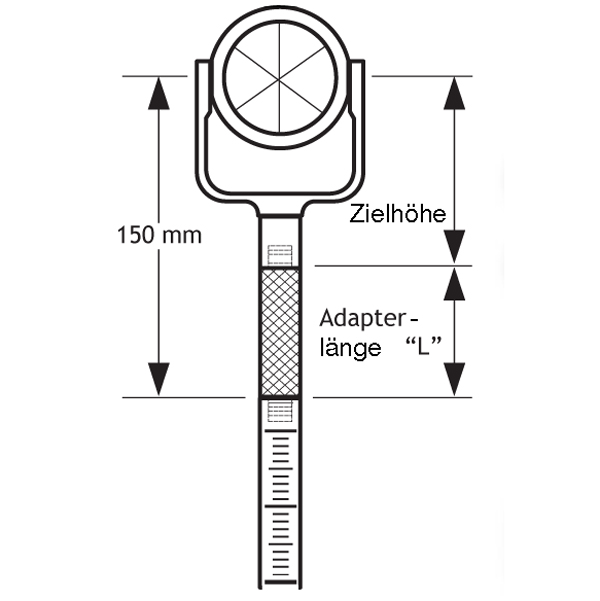 Seco Höhenausgleichsadapter für Prismenstäbe mit Kippachshöhe 70 mm