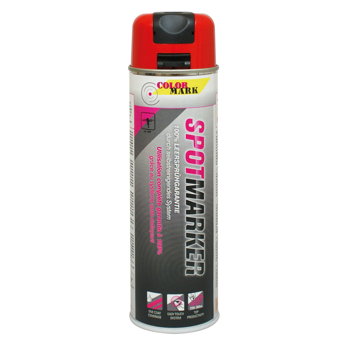 Markierfarbe - Colormark - Spotmarker rot mit Sicherheitskappe, 500 ml