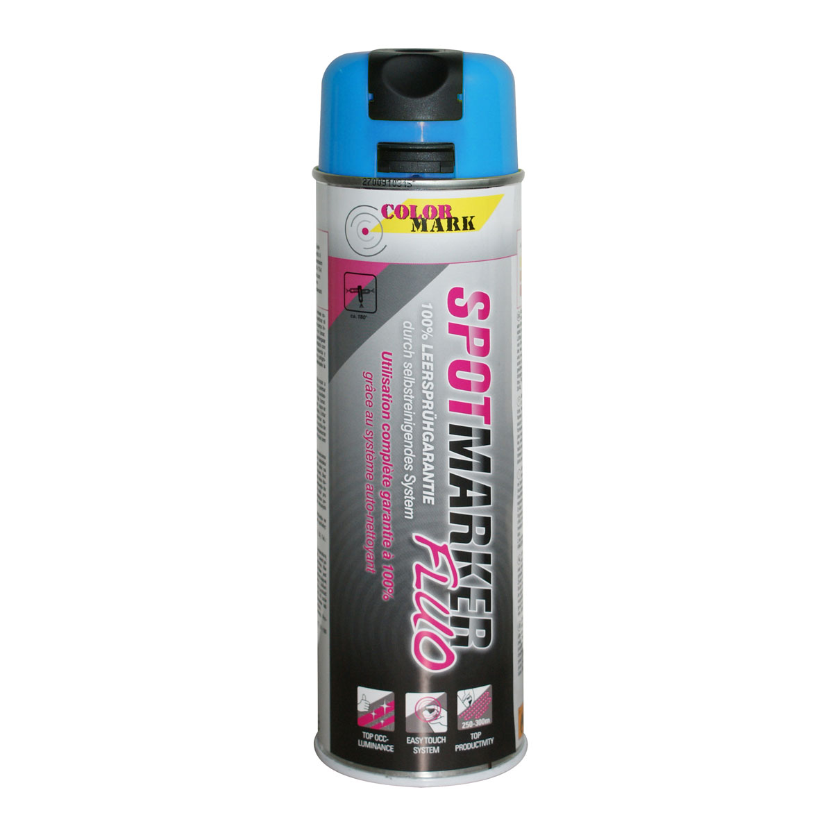 Markierfarbe - Colormark - Spotmarker FLUO leuchtblau, mit Sicherheitskappe, 500 ml