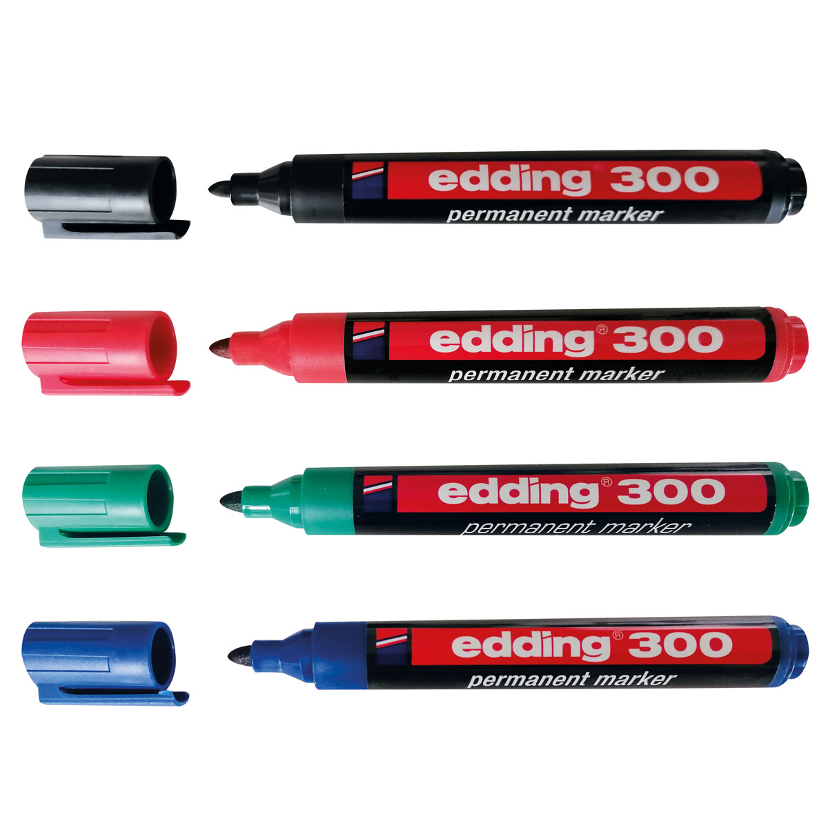 Permanentmarker Edding 300 blau Rundspitze 1,5 - 3 mm, Kunststoffgehäuse