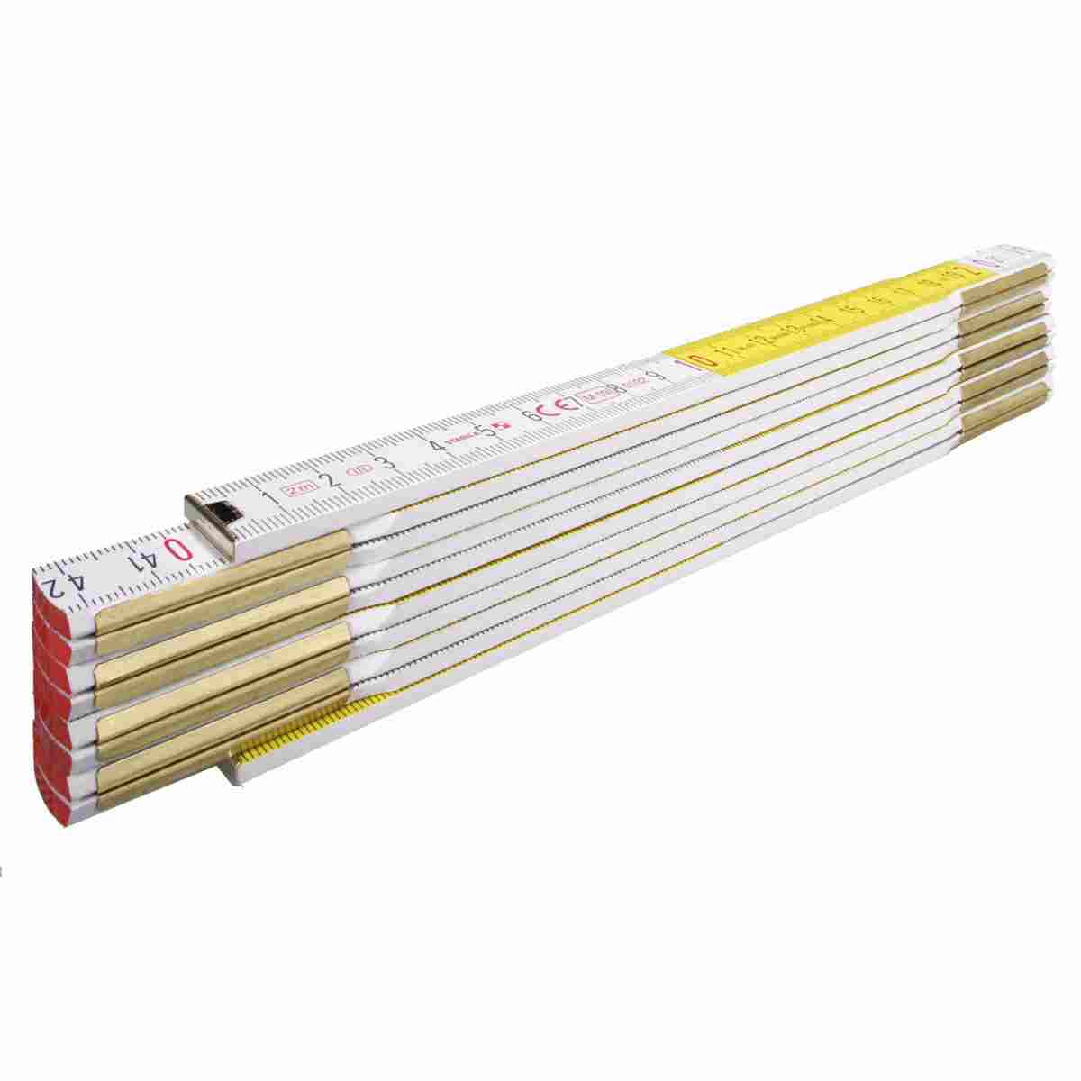 Holzgliedermaßstab weiß/gelb 10 Glieder Länge 2 m von Stabila