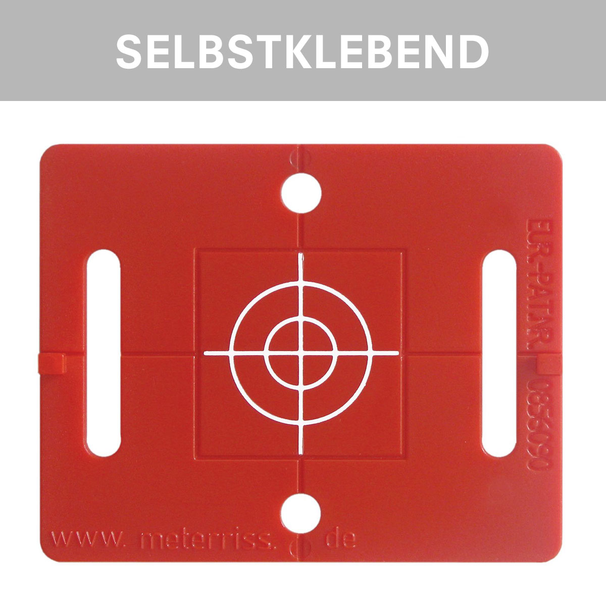Vermessungsplakette RS 71, rot, mit Fadenkreuz, selbstklebend, von Rothbucher Systeme