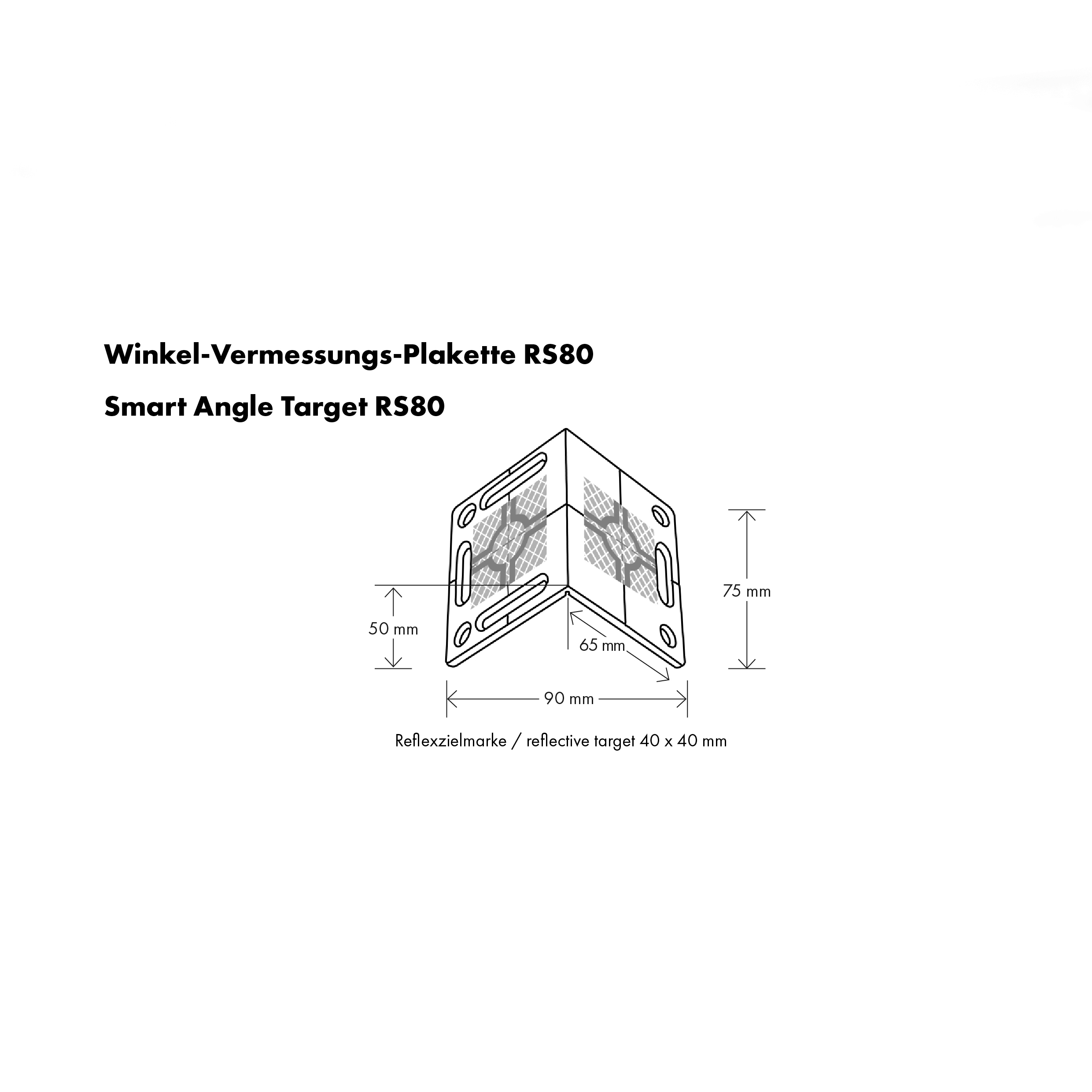 Winkel-Vermessungsplakette RS80, rot, von Rothbucher Systeme